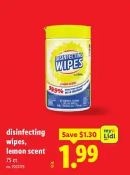 Lidl disinfecting wipes, lemon scent offer