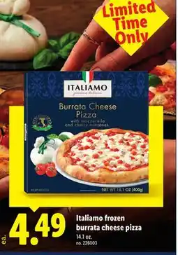 Lidl Italiamo frozen burrata cheese pizza offer
