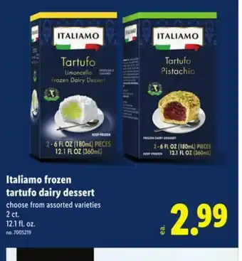 Lidl Italiamo frozen tartufo dairy dessert offer