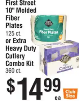 Smart & Final First Street 10 Molded Fiber Plates or Extra Heavy Duty Cutlery Combo Kit offer