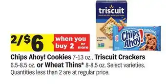 Meijer Chips Ahoy! Cookies 7-13 oz., Triscuit Crackers 6.5-8.5 oz. or Wheat Thins 8-8.5 oz offer