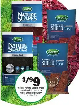 Meijer Scotts Nature Scapes Triple Shred Mulch 1.5 cu. ft. or Color Enhanced Mulch 2 cu. ft offer