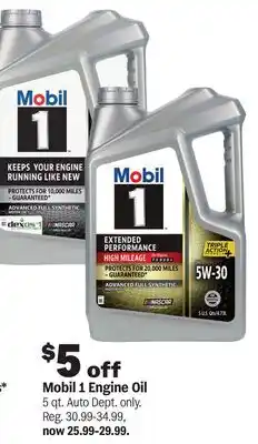 Meijer Mobil 1 Engine Oil offer