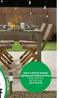 Meijer Room & Retreat Outdoor Lighting and Folding Furniture offer