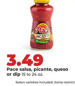 Hy-Vee Pace salsa, picante, queso or dip offer