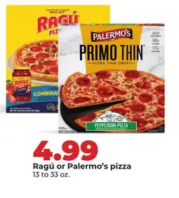 Hy-Vee RagÚ or Palermo's pizza offer