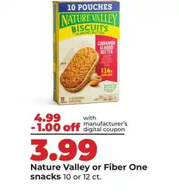 Hy-Vee Nature Valley or Fiber One snacks offer