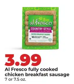 Hy-Vee Al Fresco fully cooked chicken breakfast sausage offer