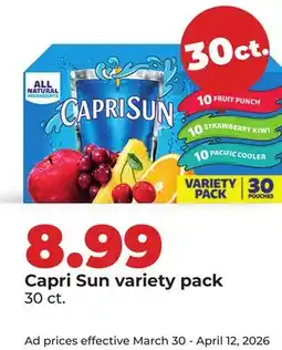 Hy-Vee Capri Sun variety pack offer