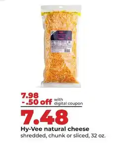 Hy-Vee Hy-Vee natural cheese offer