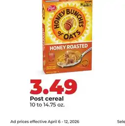 Hy-Vee Post cereal offer