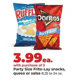 Hy-Vee Party Size Frito-Lay snacks, queso or salsa offer