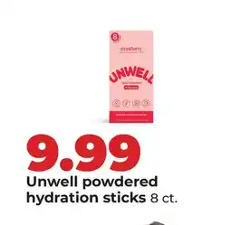 Hy-Vee Unwell powdered hydration sticks offer