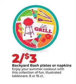 Hy-Vee Backyard Bash plates or napkins offer