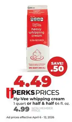 Hy-Vee Hy-Vee whipping cream offer