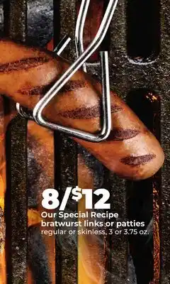 Hy-Vee Our Special Recipe bratwurst links or patties offer