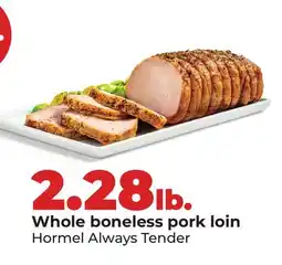 Hy-Vee Whole boneless pork loin offer