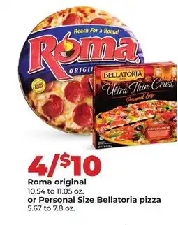 Hy-Vee Roma original 10.54 to 11.05 oz. or Personal Size Bellatoria pizza 5.67 to 7.8 oz offer