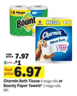 Meijer Charmin Bath Tissue or Bounty Paper Towels offer