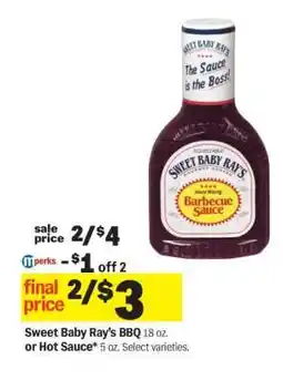 Meijer Sweet Baby Ray’s BBQ or Hot Sauce offer