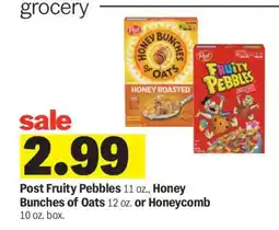 Meijer Post Fruity Pebbles, Honey Bunches of Oats, or Honeycomb offer