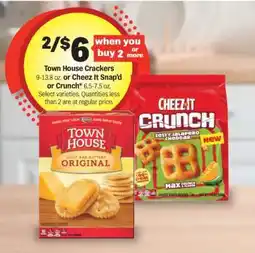 Meijer Town House Crackers or Cheez It Snap'd or Crunch offer