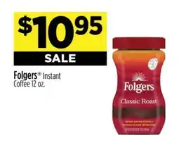 Dollar General Folgers Instant Coffee 12 oz offer