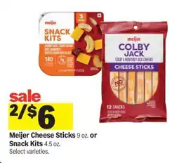 Meijer Meijer Cheese Sticks or Snack Kits offer