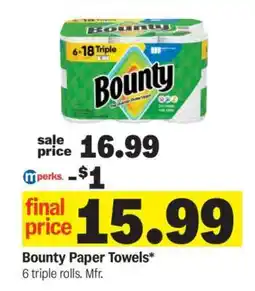 Meijer Bounty Paper Towels offer