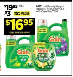 Dollar General Gain Liquid Laundry Detergent offer