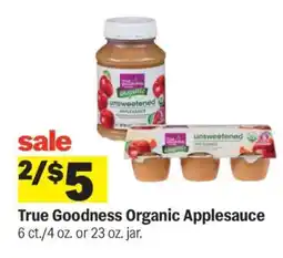 Meijer True Goodness Organic Applesauce offer
