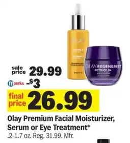 Meijer Olay Premium Facial Moisturizer, Serum or Eye Treatment offer