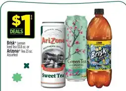 Dollar General Brisk Lemon Iced Tea 33.8 oz. or Arizona Tea 23 oz offer