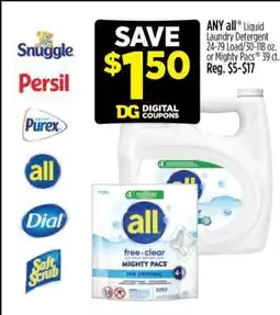 Dollar General all Liquid Laundry Detergent offer