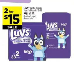 Dollar General Luvs Jumbo Diapers offer