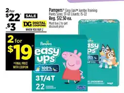 Dollar General Pampers Easy Ups Jumbo Training Pants offer