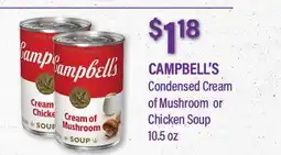 Commissary CAMPBELL'S Condensed Cream of Mushroom or Chicken Soup offer