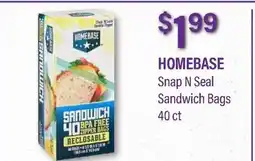 Commissary HOMEBASE Snap N Seal Sandwich Bags offer