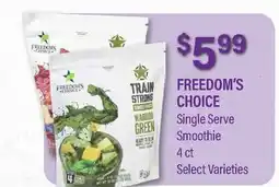 Commissary FREEDOM'S CHOICE Single Serve Smoothie offer