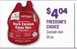 Commissary FREEDOM'S CHOICE Cornish Hen offer