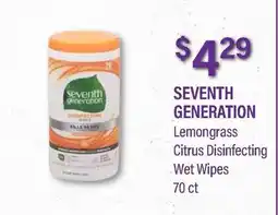Commissary SEVENTH GENERATION Lemongrass Citrus Disinfecting Wet Wipes offer