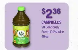 Commissary CAMPBELL'S V8 Deliciously Green 100% Juice offer