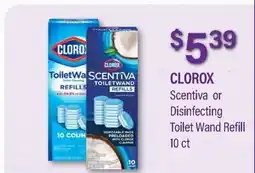 Commissary CLOROX Scentiva or Disinfecting Toilet Wand Refill offer