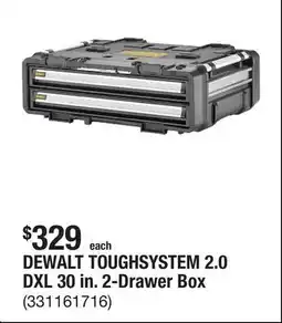 The Home Depot DEWALT TOUGHSYSTEM 2.0 DXL 30 in. 2-Drawer Box offer