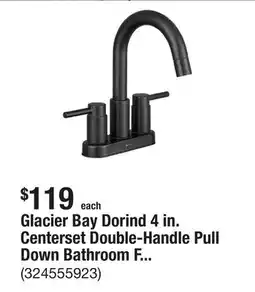 The Home Depot Glacier Bay Dorind 4 in. Centerset Double-Handle Pull Down Bathroom Faucet in Matte Black offer
