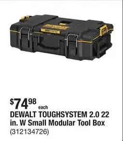 The Home Depot DEWALT TOUGHSYSTEM 2.0 22 in. W Small Modular Tool Box offer