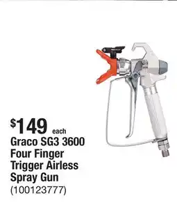 The Home Depot Graco SG3 3600 Four Finger Trigger Airless Spray Gun offer