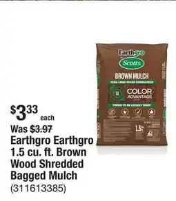 The Home Depot Earthgro Earthgro 1.5 cu. ft. Brown Wood Shredded Bagged Mulch offer