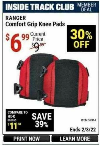 Harbor Freight Tools Ranger Comfort Grip Knee Pads offer