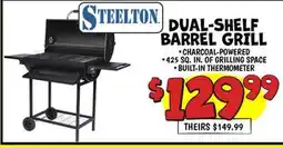 Ollie's STEELTON DUAL-SHELF BARREL GRILL offer